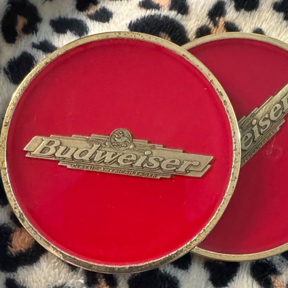 Budweiser Red and Gold Drink Coasters. - Picture 4 of 4